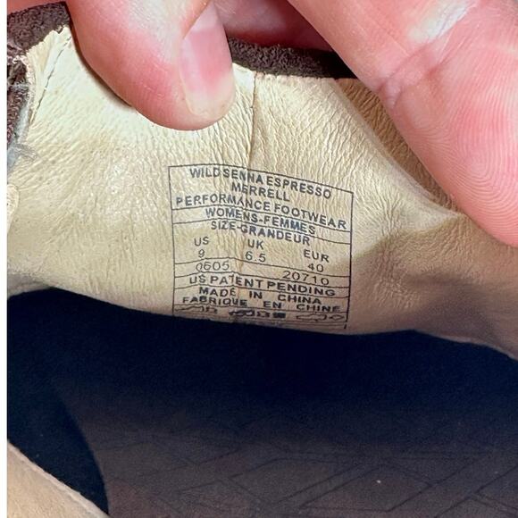 Merrell Women’s sz 9 Wild Senna Espresso Suede Slip On Moccasins Woven Comfort - Picture 9 of 10